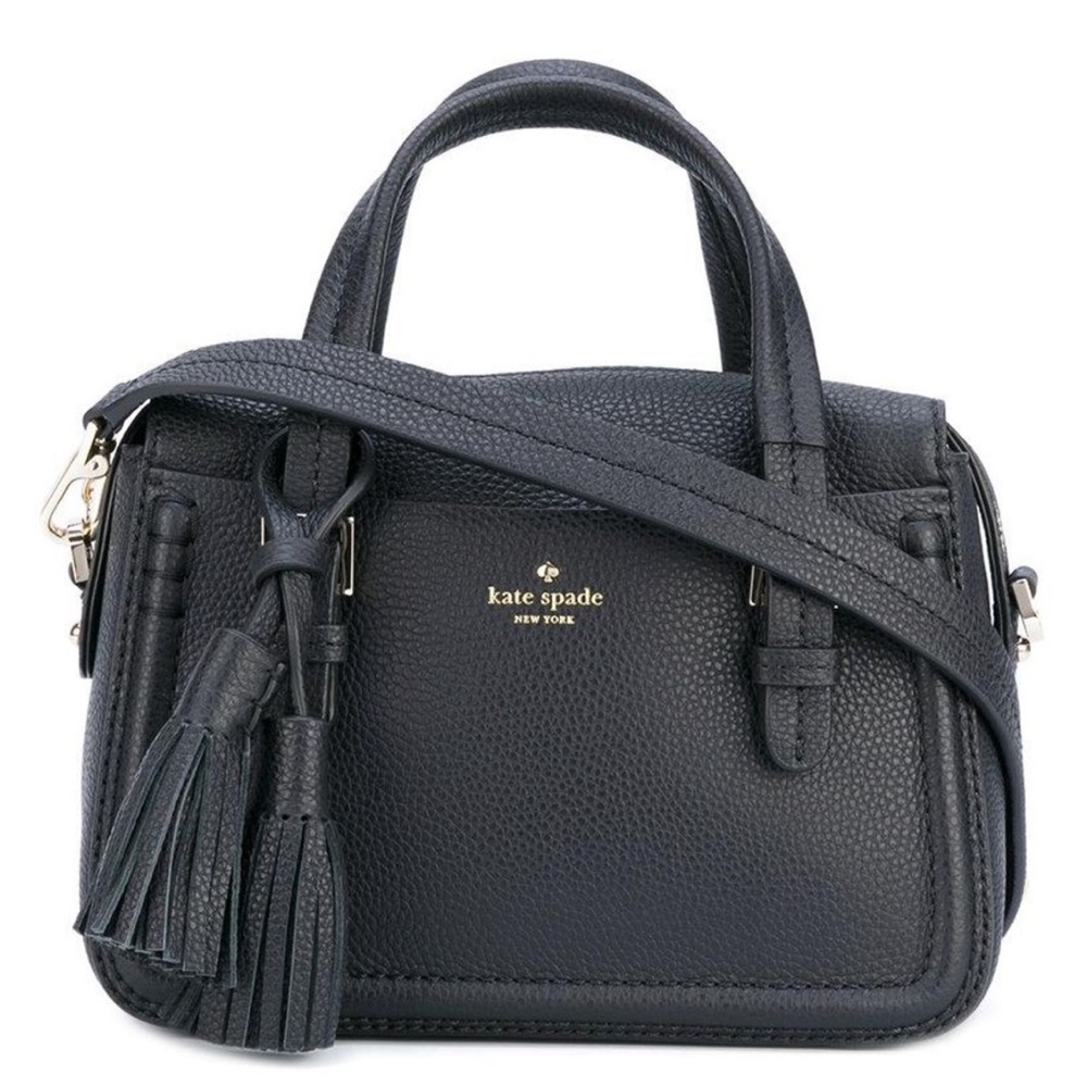 Kate Spade Black Leather Crossbody Tote, Size Medium, with Matching Wallet